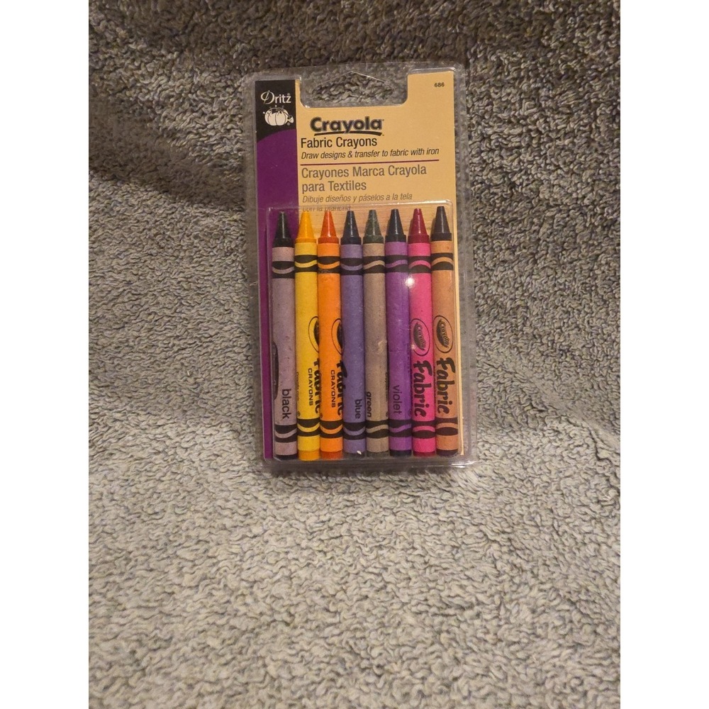 Dritz Crayola Fabric Crayons Vintage 2006 Multi Colors Non Toxic 9 Pack Craft